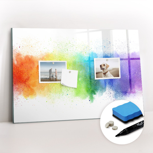 Magnetic board for writing Abstract rainbow