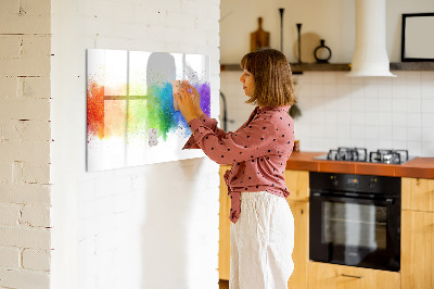 Magnetic board for writing Abstract rainbow