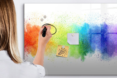 Magnetic board for writing Abstract rainbow