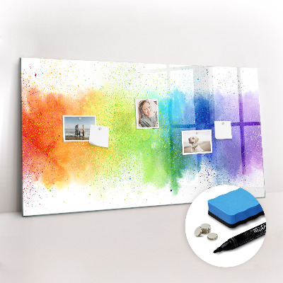 Magnetic dry erase board Abstract rainbow