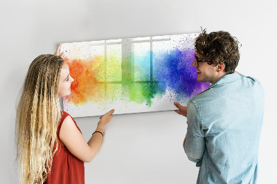 Magnetic board for writing Abstract rainbow