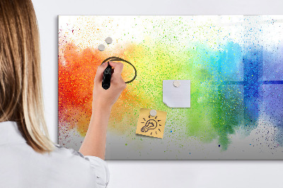 Magnetic dry erase board Abstract rainbow