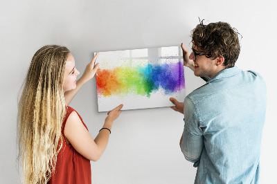 Magnetic dry erase board Abstract rainbow