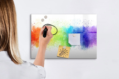 Magnetic board for writing Abstract rainbow