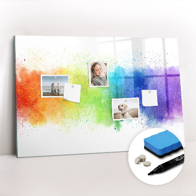 Magnetic board for writing Abstract rainbow