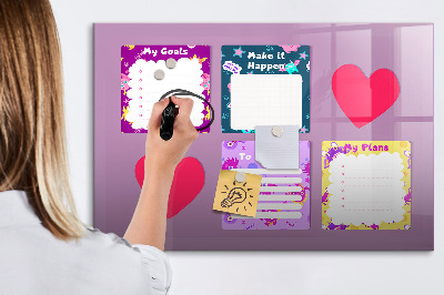 Magnetic board with marker Monster notes