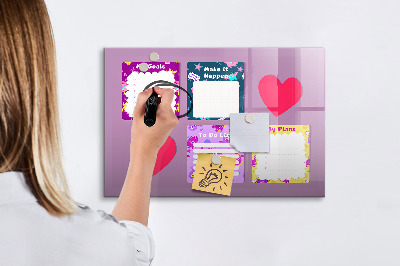 Dry erase magnetic board Monster notes