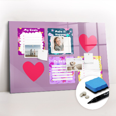 Dry erase magnetic board Monster notes