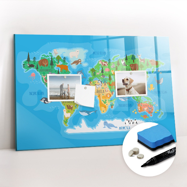Magnetic dry erase board Cartoon map