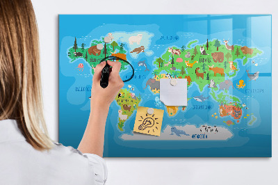 Magnetic dry erase board Cartoon map