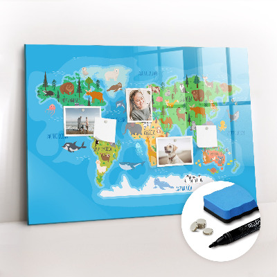 Magnetic dry erase board Cartoon map