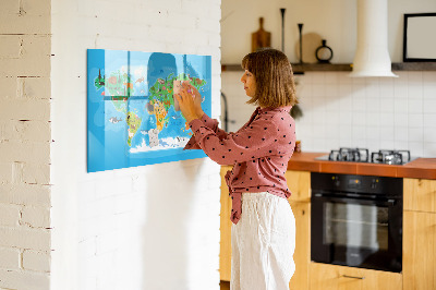 Magnetic dry erase board Cartoon map