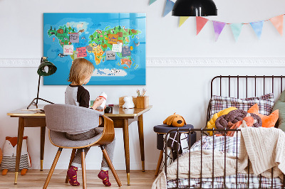 Magnetic dry erase board Cartoon map