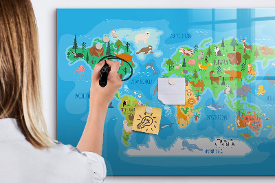 Magnetic dry erase board Cartoon map