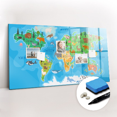 Magnetic dry erase board Cartoon map