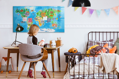 Magnetic dry erase board Cartoon map