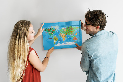 Magnetic dry erase board Cartoon map
