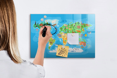 Magnetic dry erase board Cartoon map