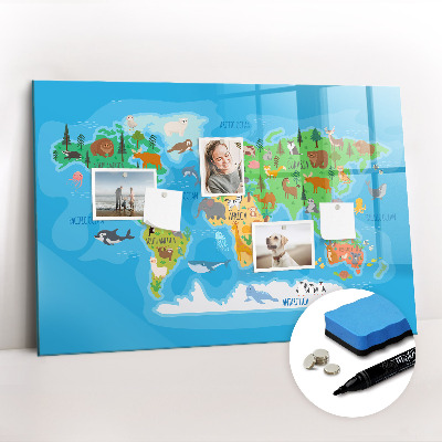 Magnetic dry erase board Cartoon map