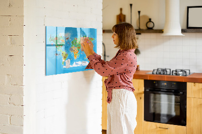Magnetic dry erase board Cartoon map