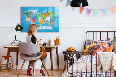 Magnetic dry erase board Cartoon map