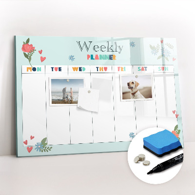 Magnetic board for drawing Weekly planner