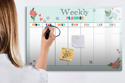 Magnetic board for drawing Weekly planner