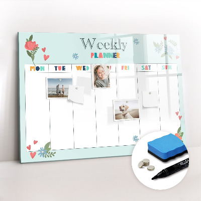 Magnetic board for drawing Weekly planner