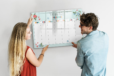Dry erase magnetic board Weekly planner