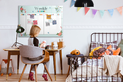 Dry erase magnetic board Weekly planner