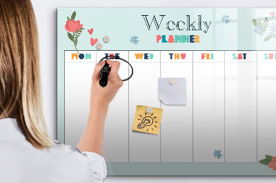 Magnetic board for drawing Weekly planner