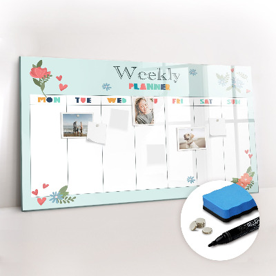 Dry erase magnetic board Weekly planner