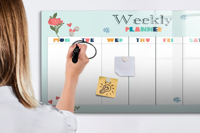 Dry erase magnetic board Weekly planner