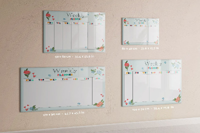 Dry erase magnetic board Weekly planner