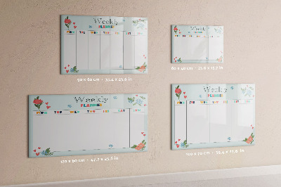 Magnetic board for drawing Weekly planner