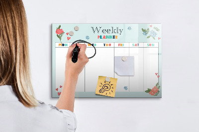 Magnetic board for drawing Weekly planner