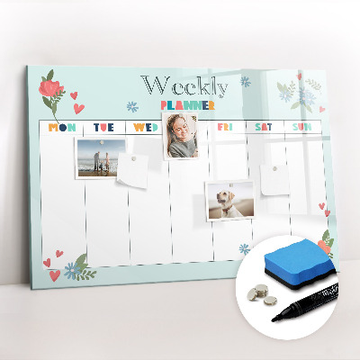 Magnetic board for drawing Weekly planner