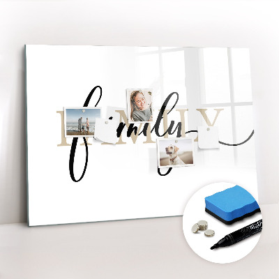 Magnetic board with marker Inscription family