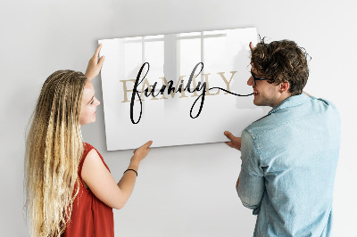 Magnetic board with marker Inscription family