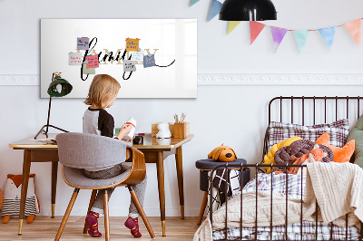 Magnetic board with marker Inscription family