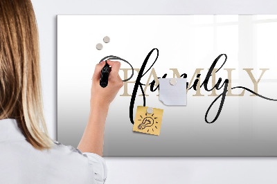 Magnetic dry erase board Inscription family