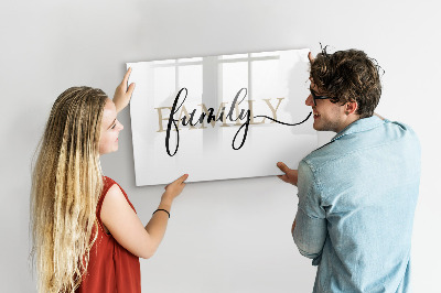 Magnetic board with marker Inscription family