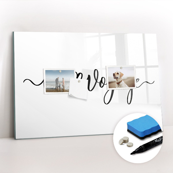 Dry erase magnetic board Inscription bon voyage