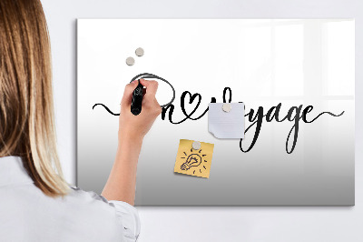 Dry erase magnetic board Inscription bon voyage