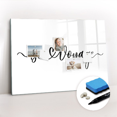 Dry erase magnetic board Inscription bon voyage