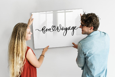 Dry erase magnetic board Inscription bon voyage