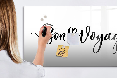 Dry erase magnetic board Inscription bon voyage