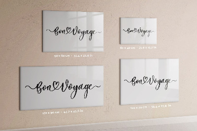 Dry erase magnetic board Inscription bon voyage