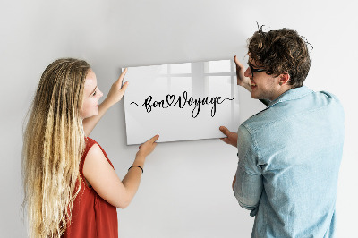 Dry erase magnetic board Inscription bon voyage