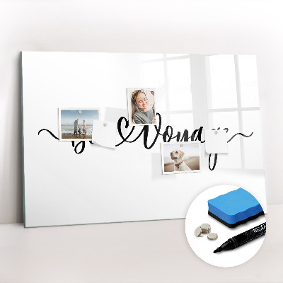 Dry erase magnetic board Inscription bon voyage